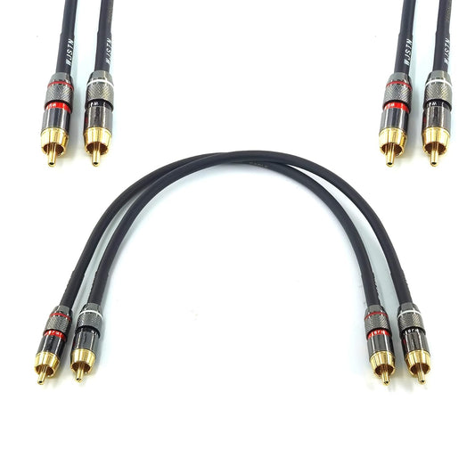 WJSTN 1ft Cable,1rca 1rca 2Pack. RCA to RCA Cable Stereo Audio Male to Male Cable Short Apply to with Speaker, AMP