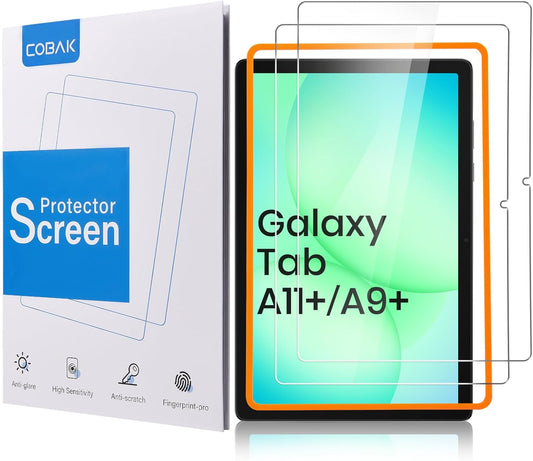 2-Pack A11 (A11+) 2025 A9 (A9+) 2023 11-inch, 9H CoBak Tempered Glass Screen Protector for Samsung Galaxy Tab Plus /