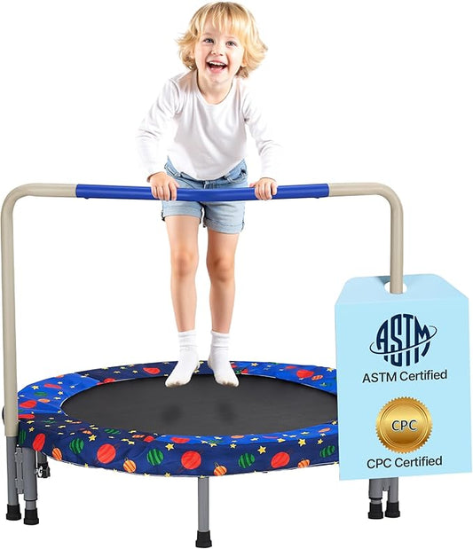 VEVOR 3FT Trampoline 36" Indoor/Outdoor for Toddlers, Foldable Mini Baby With Foam Handle, Recreational Birthday Gift