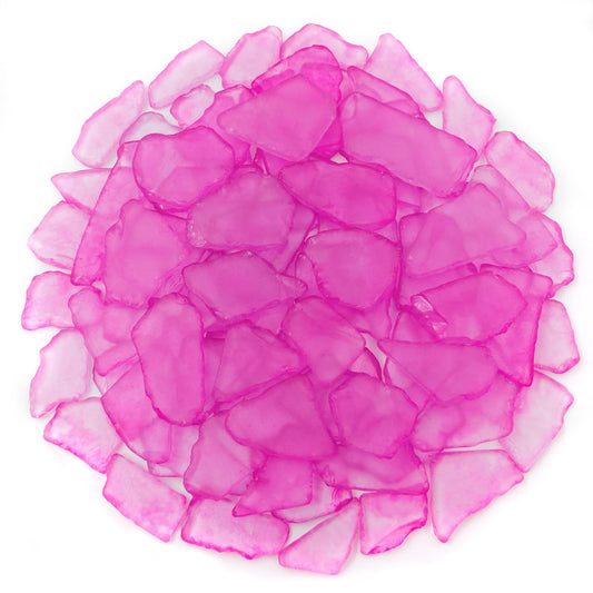 Keedolla 40oz Sea Glass Decor for Crafts, Flat Frosted Seaglass Pieces Bulk Tumbled Crushed Sea Glass Pebbles for Vase Filler|Beach Weddings|Home Decor - Rose Red