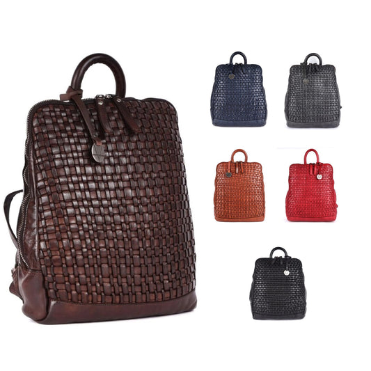 VILENCA HOLLAND 12.5 Inch Genuine Leather Backpack for Women and Men, Brown Leather Backpack with Adjustable Shoulder Strap