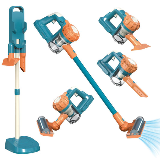 BAYMI 3-in-1 Kids Vacuum that Really Works – Working Toddler Vacuum Cleaner with Real Suction, Montessori Pretend Play Cleaning Toy Gift Set for Boys and Girls Ages 3+