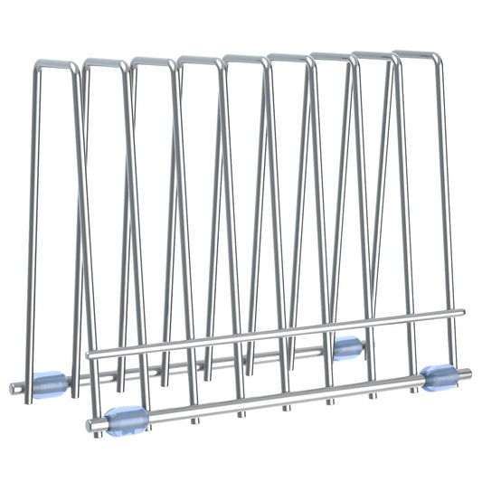 Reusable Storage Bags Rack, Drying Rack for Storage Bags, Stainless Stand for Reusable Freezer Containers & Vacuum Sealer Bags , File Organizer Desktop Storage, Kitchen Storage & Organization (Silver)
