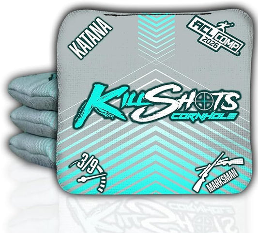 Killshots Cornhole | Katana Series | Limited Edition | ACL Certified Cornhole Bags | Premium Quality | Dual-Speed | Durable & Weather Resistant | Set of 4 Bags