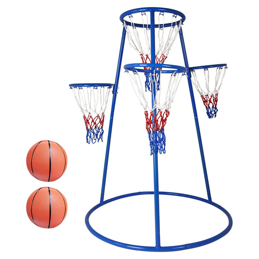 Garvee 4 Hoop Basketball Set for Toddlers, Indoor & Outdoor Play, Preschool Toy for Ages 3+, Includes 4 Basketballs and Air Pump, Fun Basketball Game for Kids