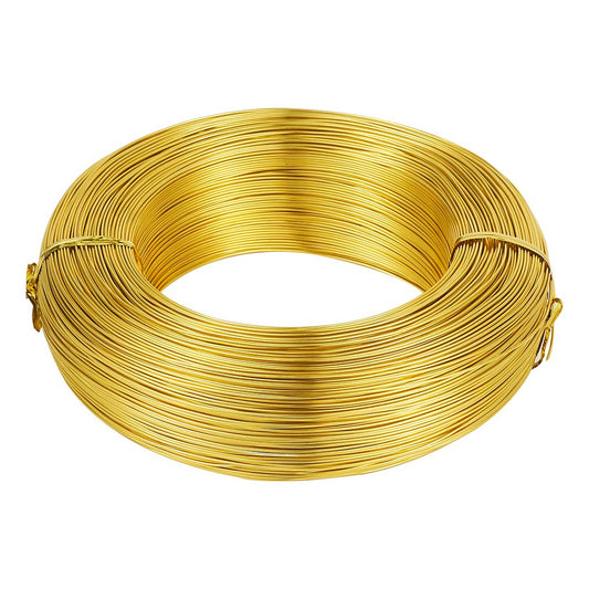 Cheriswelry 980 Feet 20 Gauge Gold Aluminum Wire Bendable Metal Craft Wire Flexible Soft Jewelry Beading Wire 0.8mm for Sculpting Armature Artistic Floral Garden Wrapping DIY Craft