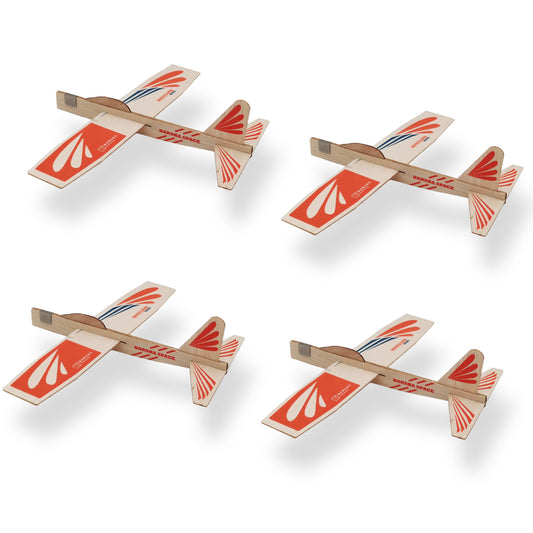 Barsha Space 4-Pack Balsa Wood Airplane Glider Kits for Kids - Model Toy Airplane Set | Perfect for Outdoor Flying in Yards, Parks & Open Spaces