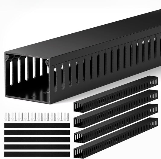 ZhiYo H2in W2.4in 95in (4X L23.6in) x Professional Server Rack Cable Management Raceway, Cable Raceway Kit