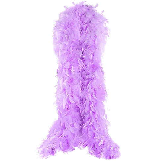 THARAHT Lavender Chandelle Turkey Feather Boa 2 Yards 100g for DIY Craft Home Dancing Wedding Party Halloween Costume Decoration Feather Boa