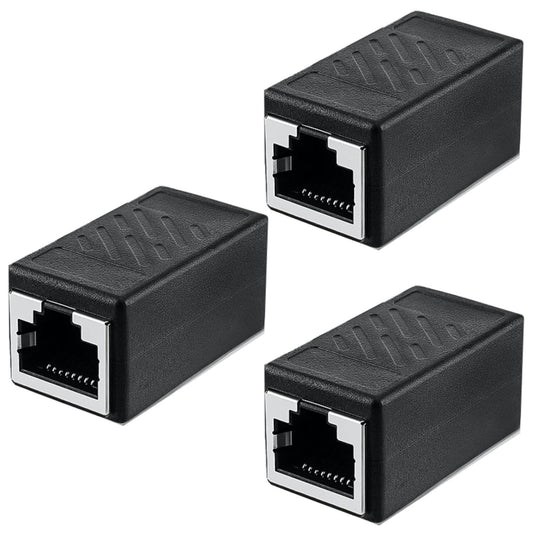 VGGUBKZ RJ45 3-Pack, Cat7/Cat6/Cat5e Setup, Coupler Ethernet Female to Female Connector for Cables, Network Extension
