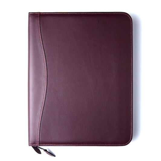 Planner Pad 7 Ring Loose Leaf Personal Size Cover, Fits 6 ¾” x 8 ½” Size Planner Pad Pages Only, Cowhide Leather, Burgundy