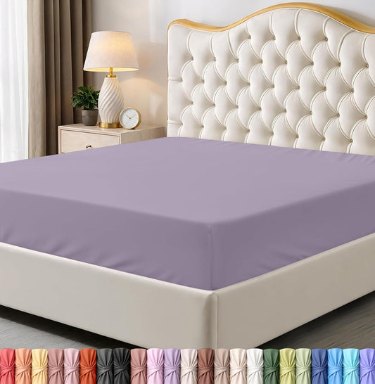 Utopia Bedding Twin Fitted Sheet - Soft Microfiber with Deep Pockets - Fade Resistant | Lavender