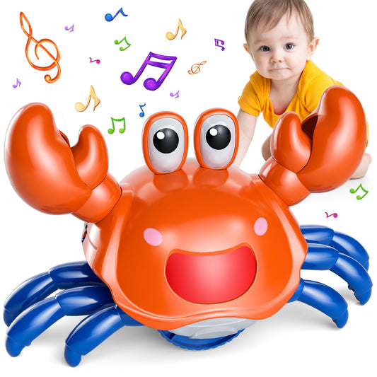 Beby Buty Crawling Crab Baby Toy, Infant Tummy Time Walking Dancing Moving Crab Toys for Babies, Toddler Birthday Gifts