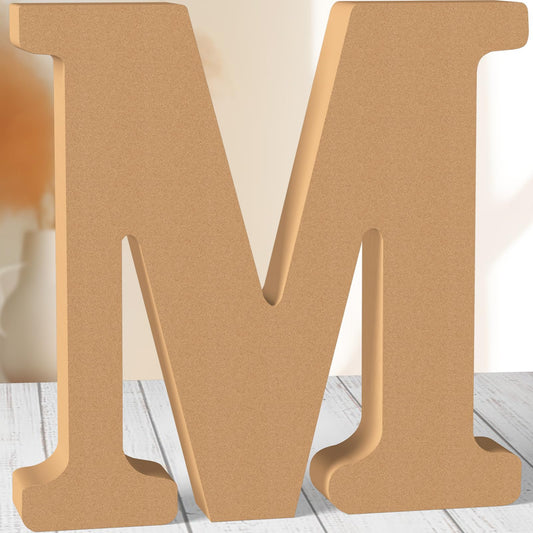 AOCEAN 12 Inch Designable Wood Letters Unfinished Wood Letters for Wall Decor Decorative Standing Letters Slices Sign Board Decoration for Craft Home Party Projects (M)