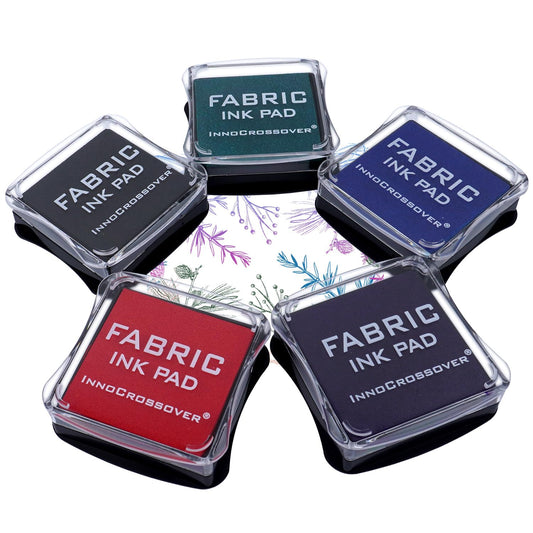 Stamp Pad, Fabric Ink Pad Stamps Set, 5 Colors Non-Toxic Pigment Ink Pad for Stamps, Rubber Stamps, Card Making Supplies, Wood, Fabric and Paper Surface. Stamps for Crafts (5 Pack)