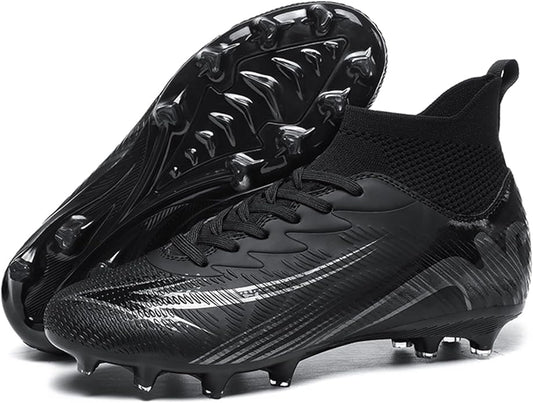 Men's High Top Soccer Shoes FG Long Spikes Adult Football Shoes Lightweight Professional Athletic Training