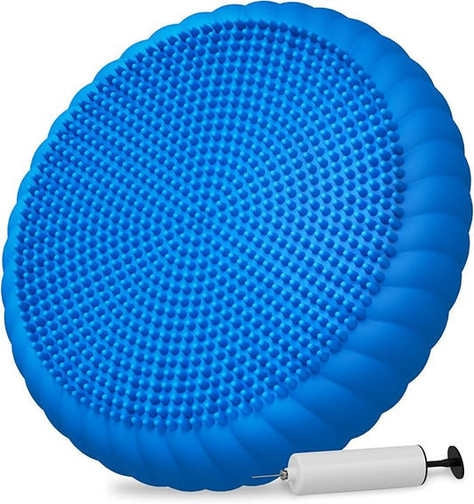 Wobble Cushion with Inflation Pump - Wobble Disk Balance Disc Wiggle Seat for Sensory Kids, Balance Pads