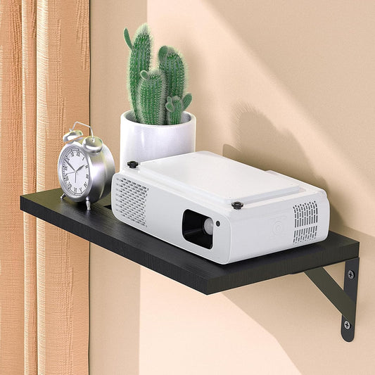 15.7" 9.8"(Lx DAWASAPAT Mini Projector Shelf for Wall Mount, Black Wall Mount Shelf Floating, x W) Projector Holder