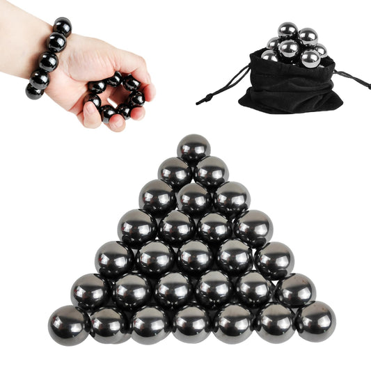 28 Pcs Magnet Stones Balls Fidget Toy, Adult Fidget Toys, Magnet Stones Balls Can Replace Ferrite Putty, Office Desktop Decoration, Stress Relief, Anti Anxiety, Executive Desk Toys (Black)