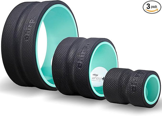 Chirp Wheel Foam Roller ??Targeted Back & Neck Relief, Lumbar Spine Stretcher, Spinal Decompression Back Stretcher, Massage Roller with Density Foam for Physical Therapy, Supports 500lbs, 3-Pack Mint