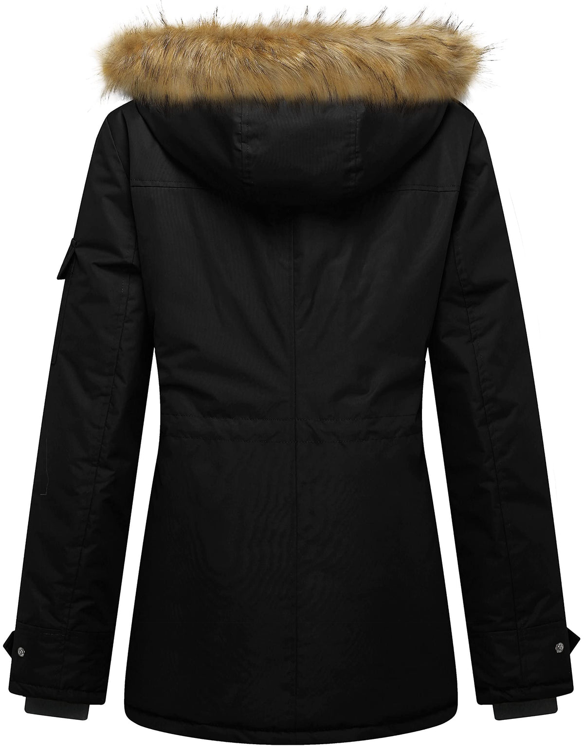 Wantdo Women's Quilted Winter Coat Warm Puffer Jacket Thicken Parka with Removable Hood Black Large