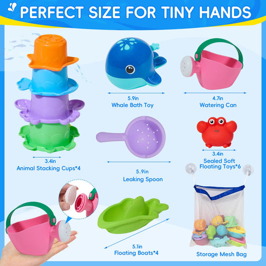 14PCS Bath Toys & 17PCS Toddler Bath Toys