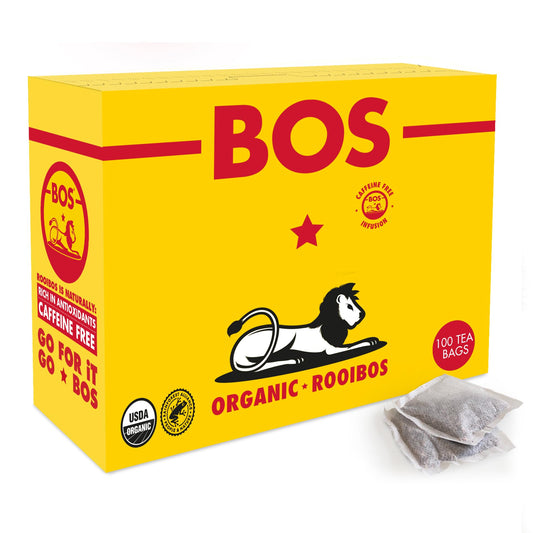 Organic Rooibos Tea Bags - 100 Count - Caffeine Free, Naturally Sweet, Antioxidant-Rich - Rooibos Tea Organic Made In South Africa - BOS