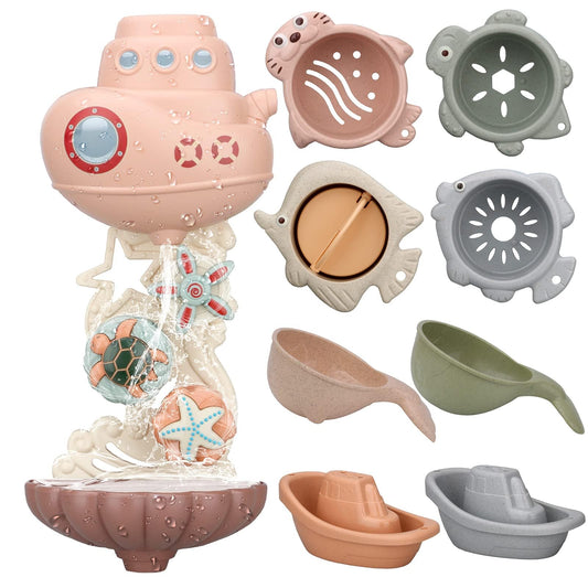 Bath Toys for Kids Ages 1-3 & Toddlers 2-4 - Infant/Baby Set for 6-12M - Bathtub Toys Set for Boys/Girls - Birthday