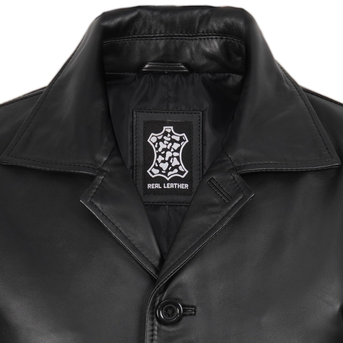 fjackets 3/4 Genuine Leather Jacket Men - black leather jacket for men | [1500042] Suprnatural Black, S