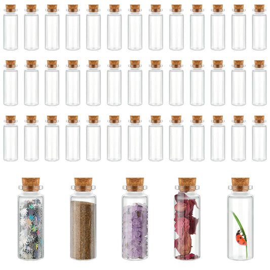 Bokon 200 Pack Mini Glass Jars with Lids 10 ml Small Glass Bottles for Crafts DIY Wedding Graduation Party Favors Message Storage Containers Bulk Tiny Vials for Gifts Decorations and Keepsake Use
