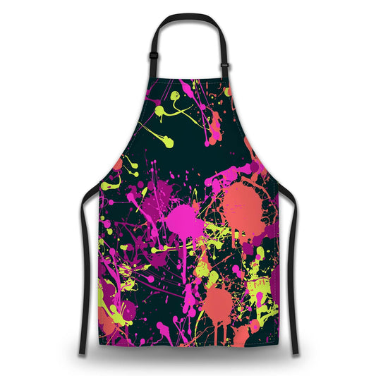 Olikked Cook Apron for Women Splatter Paint Pattern Mans Aprons for Cooking Funny for Kitchen Cooking Restaurant BBQ Painting Crafting 27” (W) x 31” (H), Waterproof Aprons