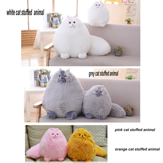 Winsterch Kids Large Cat Stuffed Animal Toys Gift Big Plush Cat Animal Baby Doll, Fat Gray Plush Cat Toy for Boys (Gray, 20 Inches)