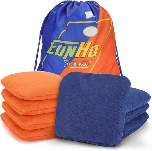EunHo Dual Sided Cornhole Bags Regulation Set of 8 Professional Cornhole Bean Bags Slick and Stick for Tossing Game-All Weather