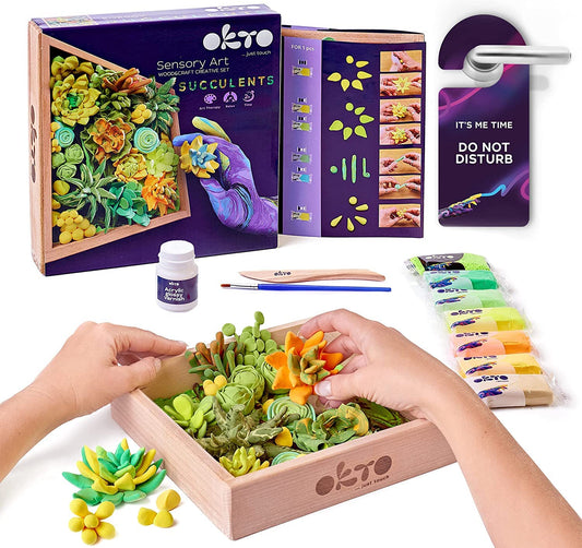 Art Kit Energy | Succulents Art Set 3D for Home Wall Decor | Craft Kits for Adults and Teen | Craft Box with Modeling Clay for Succulents | Hobby Kits Succulent DIY Kits