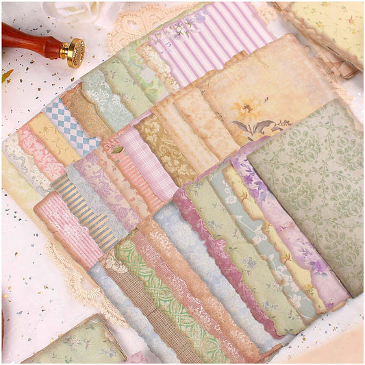 Diuhofart 180 Sheets Vintage Scrapbook Paper, Journaling Scrapbooking Supplies, Antique Aged Looking Background Paper for Junk Journals Card Making Mixed Media Decoupage Craft Arts Deco