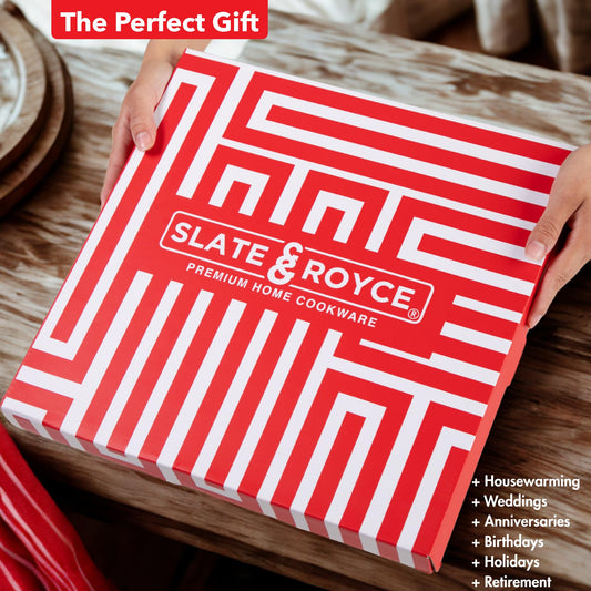SLATE & ROYCE Herringbone Acacia Wood Cutting Board Set of 2 — Premium Wood Cutting Board & Serving Board, Non-Toxic, Kitchen Prep & Entertaining, Perfect Wedding or Housewarming Gift