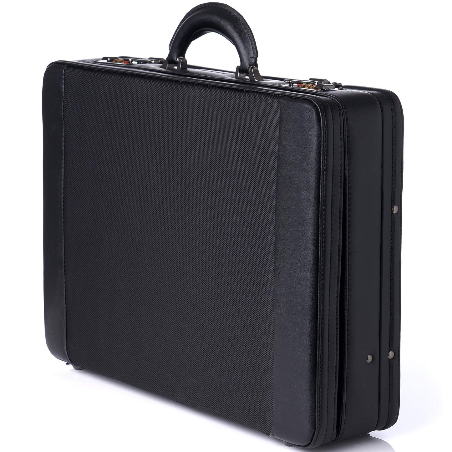 Alpine Swiss Mens Briefcase | Hard Side Business Case | Expandable Attache Case For Men | Dual Combination Locks | Padded Interior | Multi Organizer Pockets | Manufacturer’s Warranty