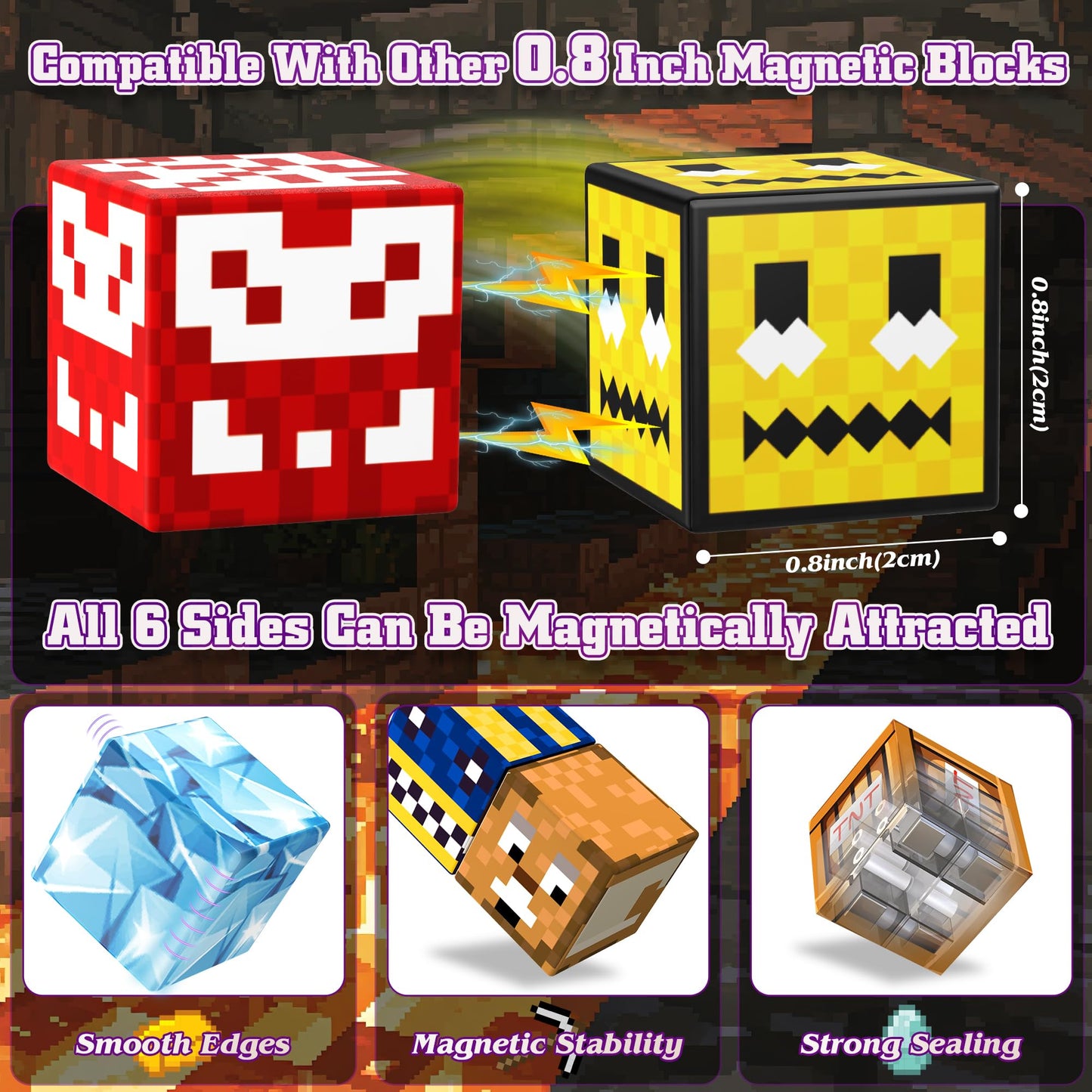 Hltyigr 150PCS Magnetic Blocks-Magnetic Building Blocks Magnet Toys Set Stacking Cave World with Magnet Construction Toys STEM Sensory Gift for Kids Toddlers Boys & Girls Birthday Gifts Ages 3+