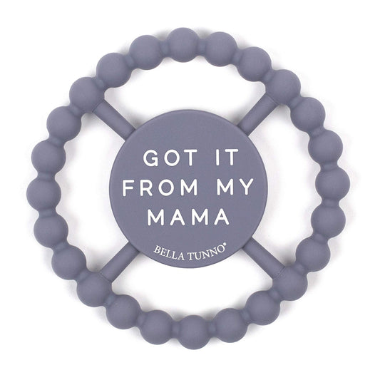 Bella Tunno Happy Teether - Soft & Easy Grip Teething Ring Perfect for Babies and Teething Toys to Help Soothe Gums, Non-Toxic, BPA Free Silicone Teether, Got Mad Love for My Mama