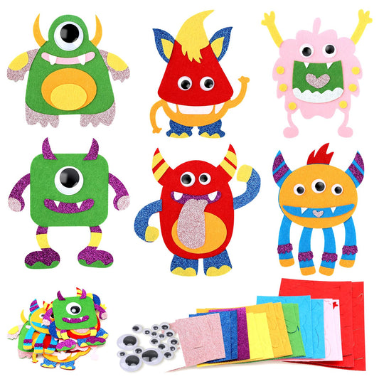 YOTOY Felt Sewing Kit for Kids - Toddler Arts & Crafts for Ages 3-5 - Girls Boys 4-6 Birthday Gift - DIY Beginner Needle and Thread Kit - DIY Kid Craft Activities Ages 3 4 5 6 Years