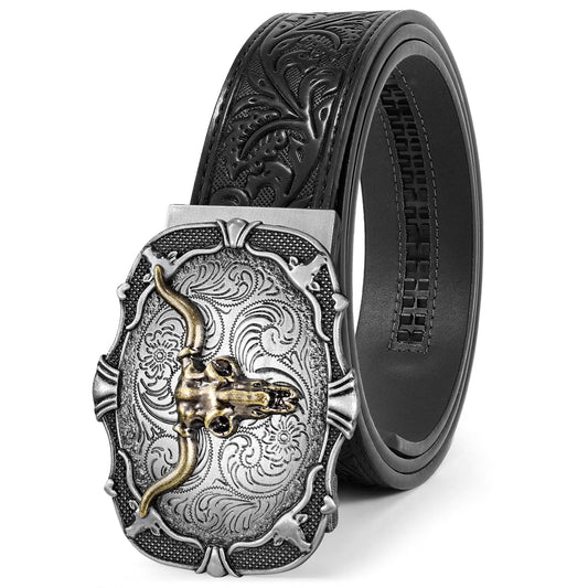 BELTROAD Western Ratchet Belts for Men Women Cowboy Belt Western Leather Ratchet Men's Slid Belt Gift, Cut for Fit