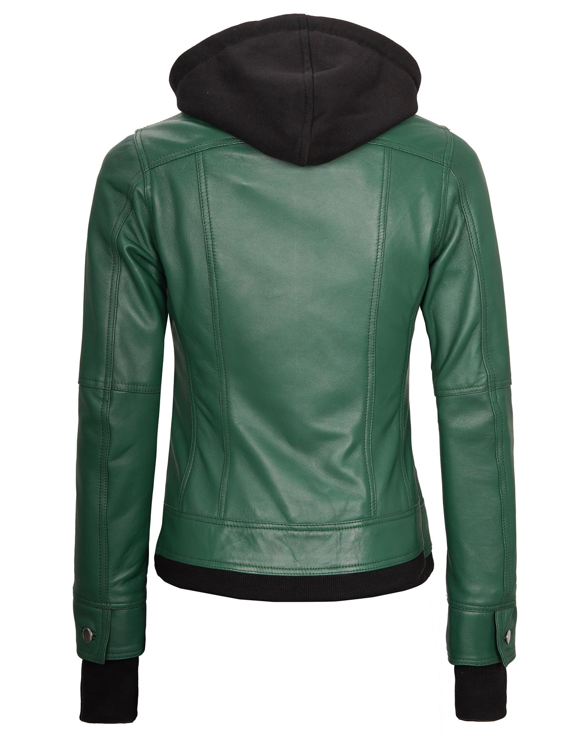 Blingsoul Hooded Leather Jacket Women | [1323863] Betty Green, M