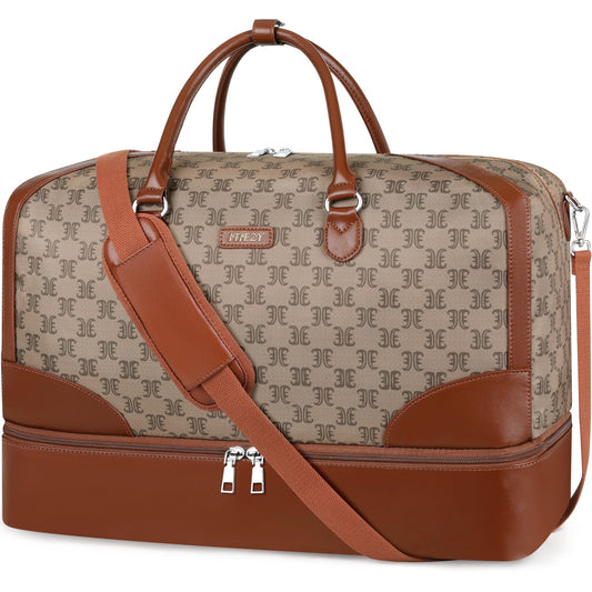 Weekender Bag for Women Travel Duffel Bag - Carry On Overnight Bag with Shoe Compartment Large Nylon Duffle Tote Bag 21.5" for Traveling Business Weekend Trip