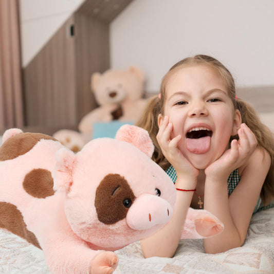 Cudhug Pig Stuffed Animal, Giant 32" Stuffed Piggy, Large Soft Plush Pig Toy Birthday Holiday Party Gifts for Kids Girls Boys