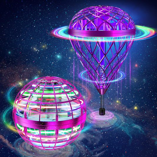 2-Pack Magic Flying Orb Ball Bundle – Includes Classic & New Upgraded AI Edition | Hand-Controlled Boomerang Hover Drone with RGB Lights | Cool Space Toy Gift for Kids, Teens, and Family Fun (Indoor &