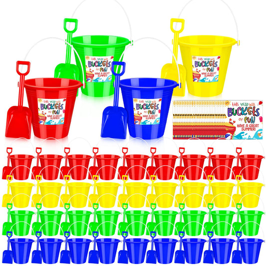 36 Sets End of Year Student Gifts Sand Buckets and Shovels Summer Cards Bulk Last Day of School Present from Teacher Classroom Prizes Summer Vacation Party Accessory for Pool Outdoor