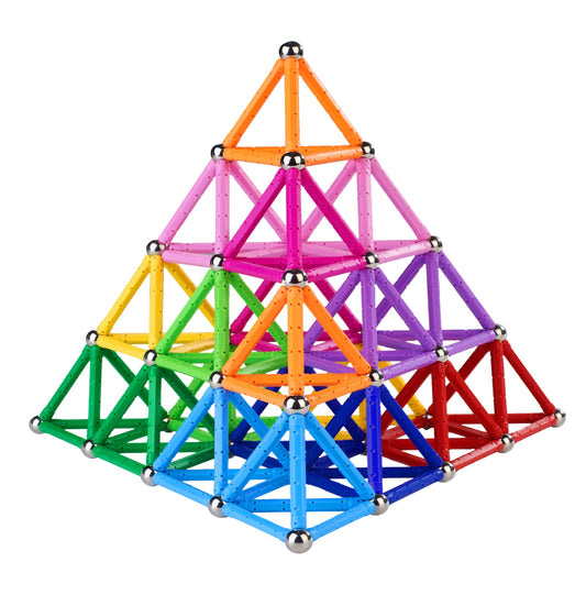150Pcs Magnetic Building Sticks Blocks Toys, 2.3" Length Magnet Educational Toys Set for Kids and Adult, STEM Building Toy 3D Non-Magnetic Balls with Storage Bag