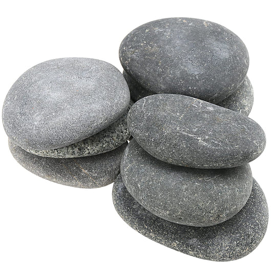 MUKLEI 60 PCS 2 Sizes River Rocks for Painting, 0.8-1.2 Inches, 2-3 Inches Flat Stones to Paint, Flat Rocks Smooth Painting Rocks Kindness Stones for DIY, Arts, Crafts, Family Time, Gray