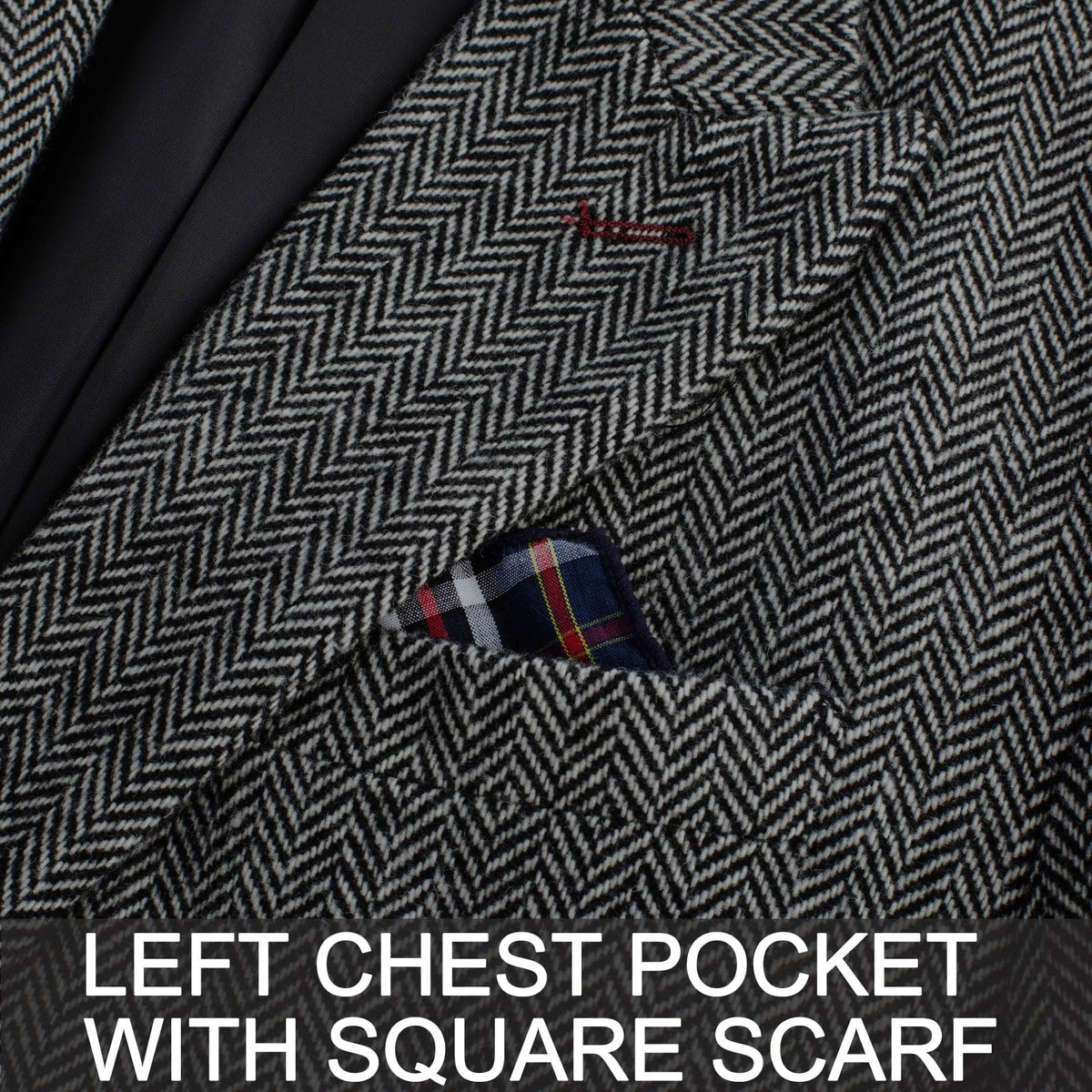 Men's Herringbone Blazer British Wool Blend Vintage Sport Coats Jacket for Wedding Black White Herringbone S