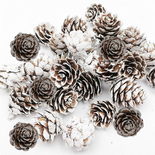 fypuda 160 PCS Mini Snow Pine Cones Christmas Thanksgiving Pine Cones Bulk White Christmas Small Tiny Pinecones Ornaments for Home Decoration DIY Crafts Wedding Xmas Tree Fall Winter Decor